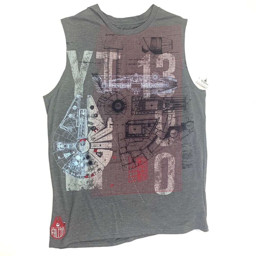 Disney Parks Star Wars‎ Millenium Falcon Tank Top Mens M Muscle Shirt Gray